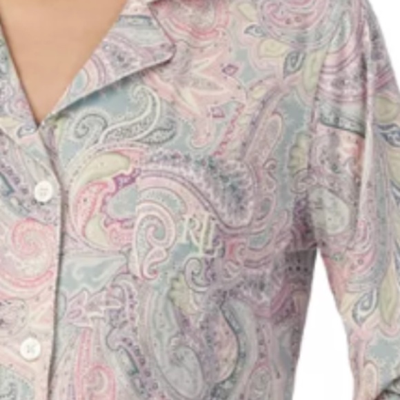 NWT Ralph Lauren Women's Paisley Long-Sleeve Top and Pajama Pants Set Size US XL - Picture 5 of 5